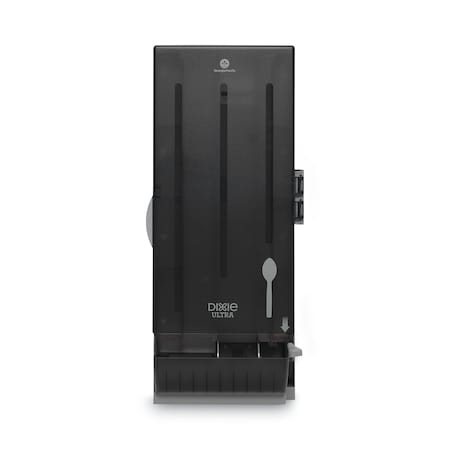 SmartStock Utensil Dispenser, Spoon, 10x8.75x24.75, Translucent Black
